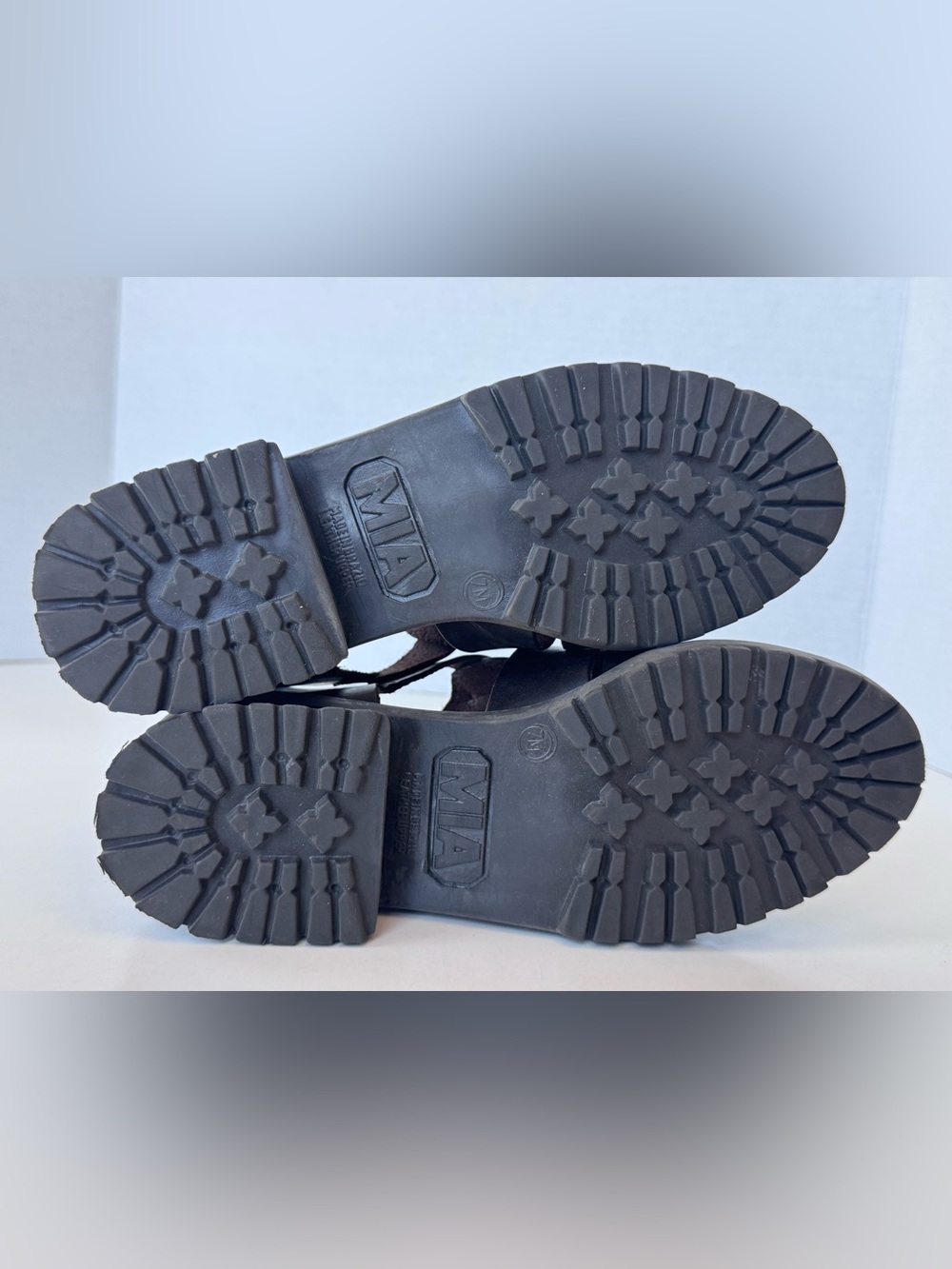 Vintage 90s MIA Y2K Brown Leather Fisherman Sandals Strappy Chunky Platform Shoe - Picture 8 of 10